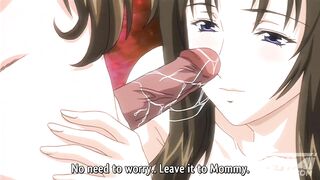 Hairy stepdaughter's first anal experience with her stepmom in uncensored Hentai